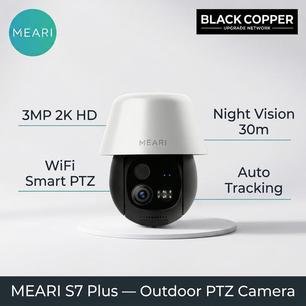 Meari S7 Plus Outdoor Smart PTZ WiFi Camera – 3MP Weatherproof Pan-Tilt Security Camera