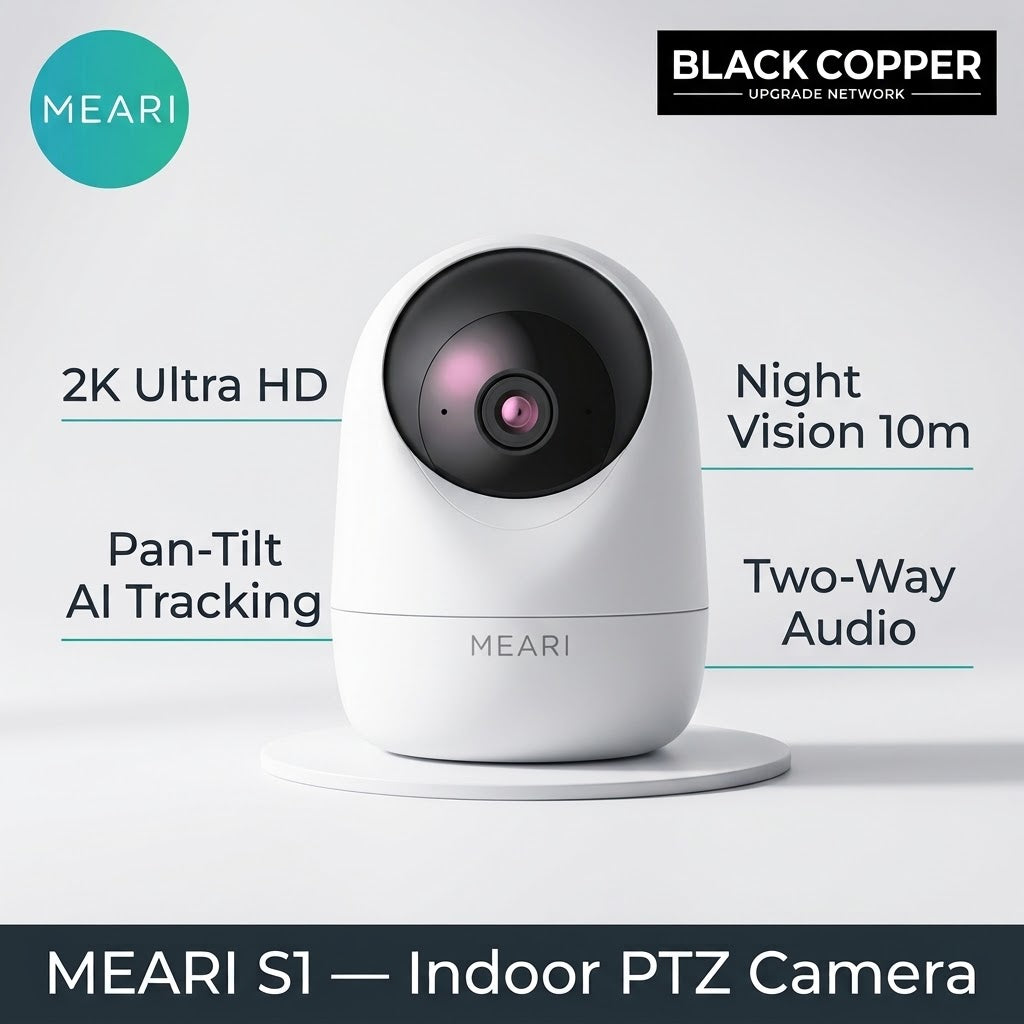 Meari S1 Indoor PTZ Smart Security Camera – 2K WiFi Pan-Tilt with AI Tracking
