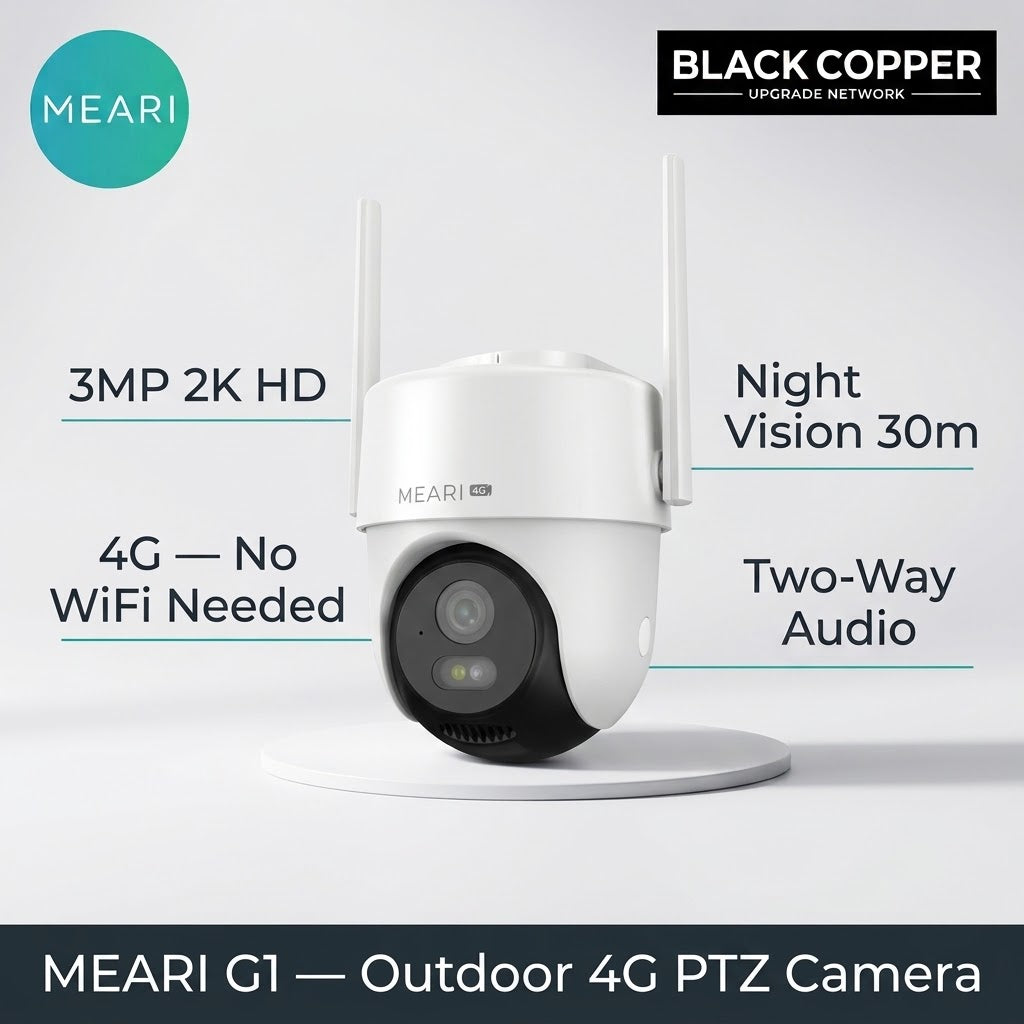 Meari G1 Outdoor Wired 4G PTZ Camera – 2K No-WiFi-Needed Security Camera