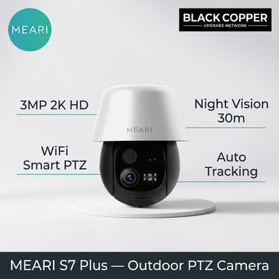 Meari S7 Plus Outdoor Smart PTZ WiFi Camera – 3MP Weatherproof Pan-Tilt Security Camera