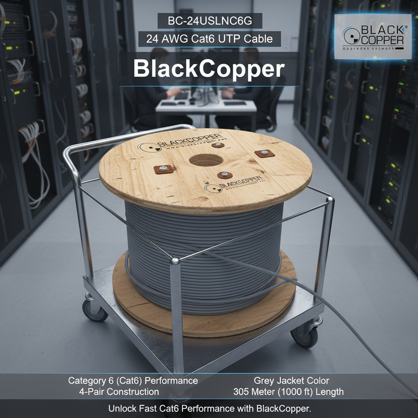 BlackCopper BC-24USLNC6G | Cat6 UTP Network Cable Roll 30...