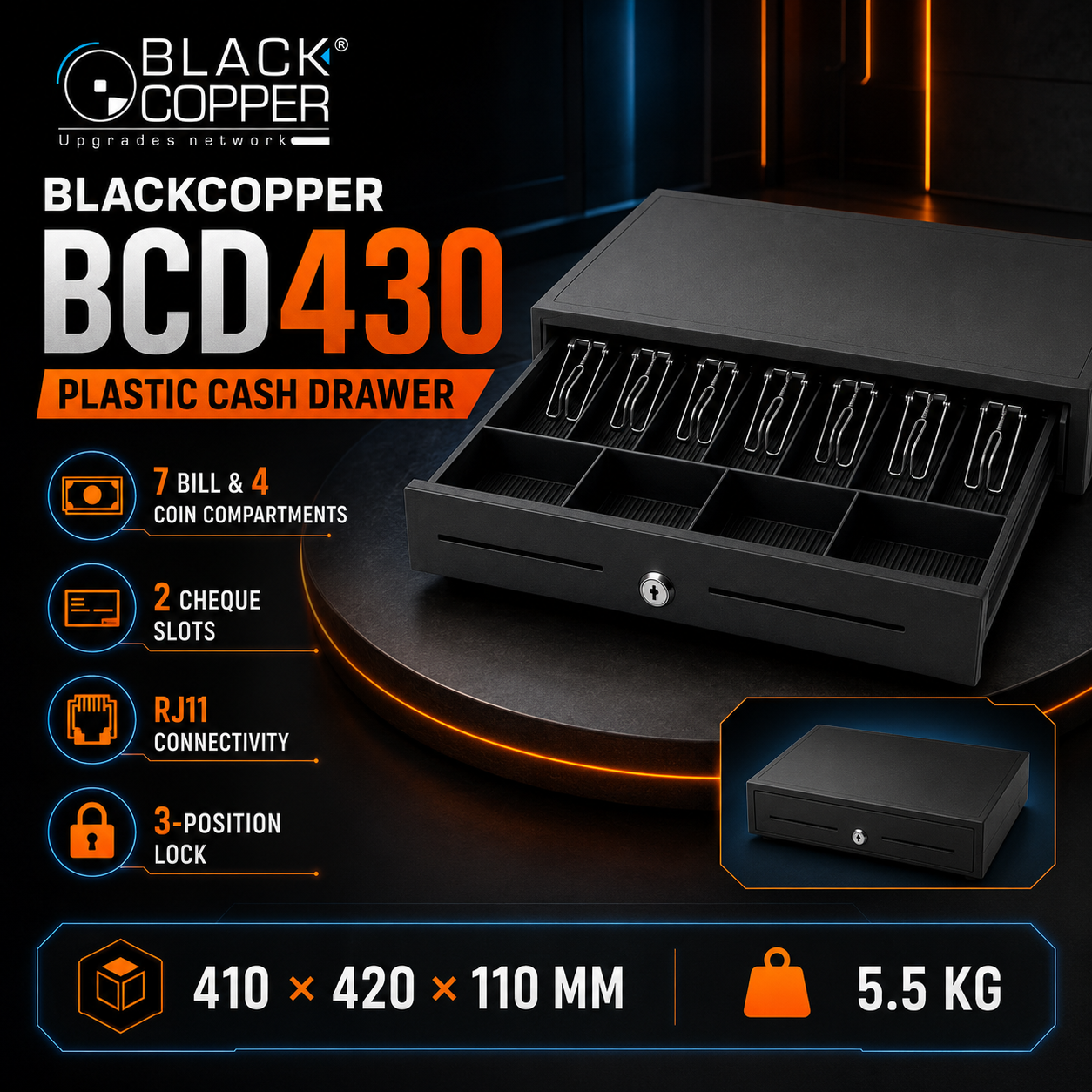 BlackCopper BCD430 Cash Drawer