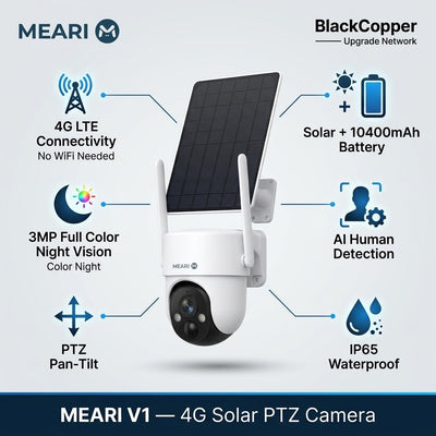 Meari V1 4G Solar-Ready AOV Camera (30M) – Battery-Powered Outdoor Security Camera