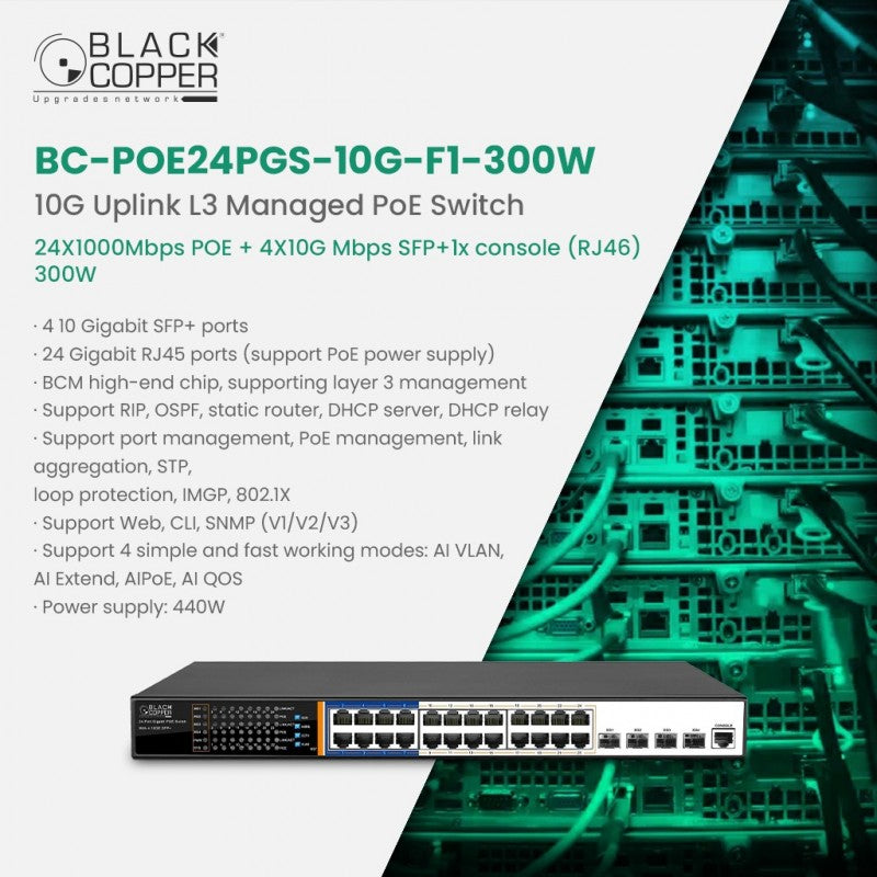 BlackCopper BC-POE24PGS-10G-F1-300W