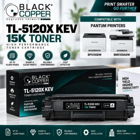 BlackCopper TL-5120X KEV high yield black toner cartridge 15K for Pantum BP5100DW and BM5100ADW